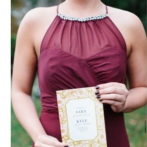 Alfred Angelo Maroon Bridesmaid Dress